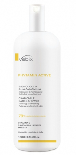 Vebix Phytamin Bagnodoccia alla Camomilla - Vebi Istituto Biochimico - Bagnodoccia 1000 ml - Bagnodoccia lenitivo e idratante per pelli sensibili